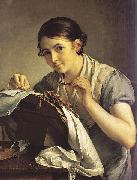 Vasily Tropinin The Lace Maker, painting